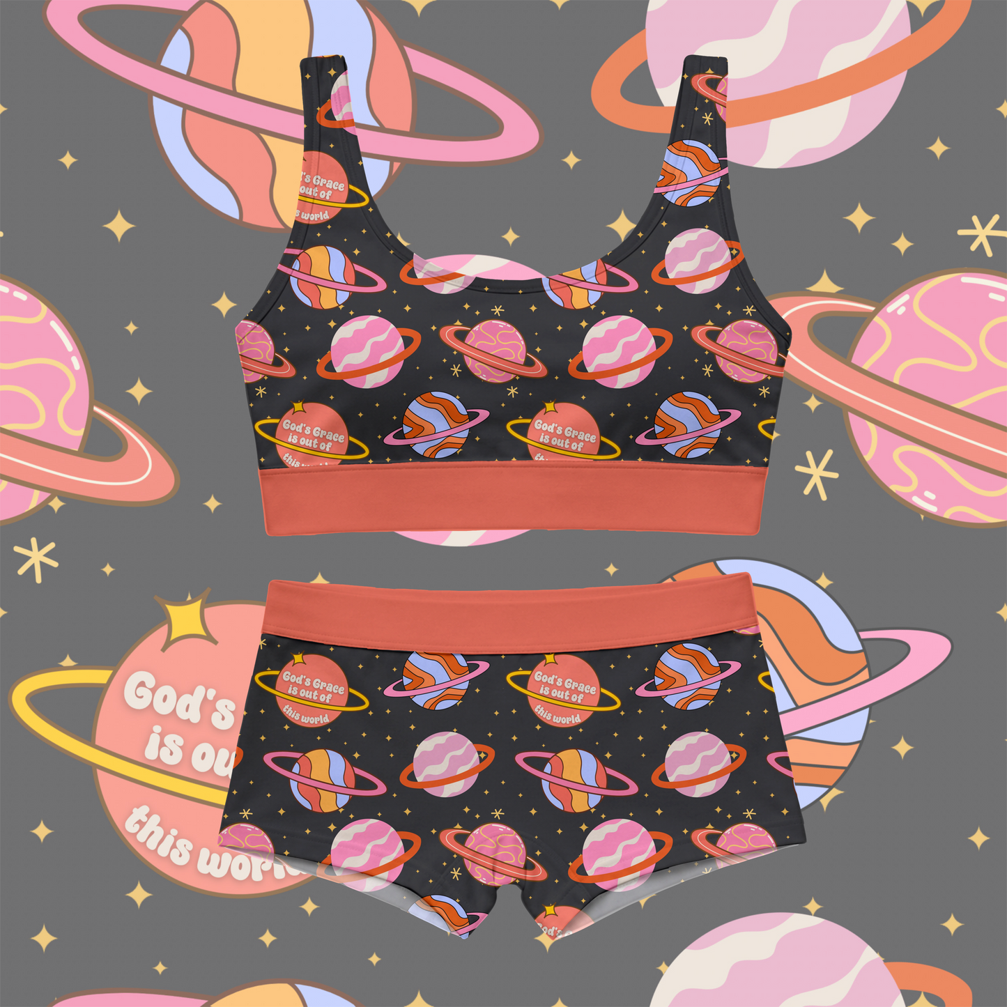 God's Grace Coral: Womens Intimate Set