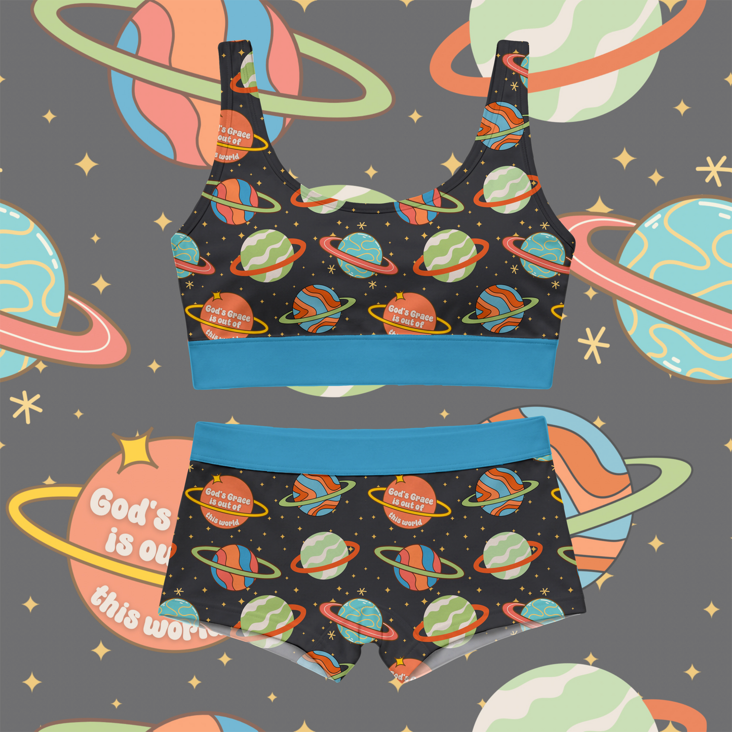 God's Grace Blue: Womens Intimate Set