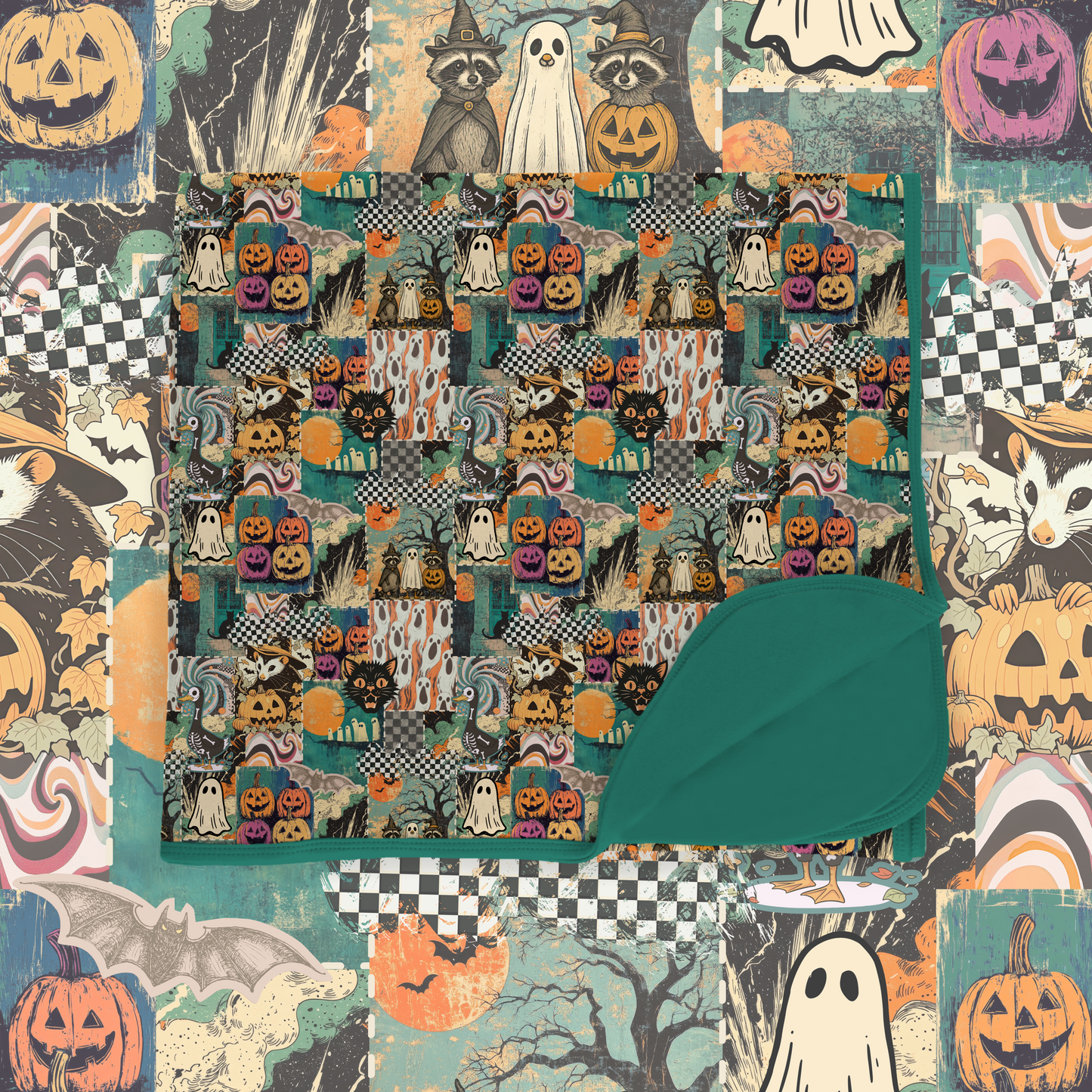 Vintage Halloween Night: Double Layer Bamboo Blanket