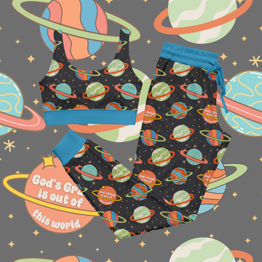 God's Grace Blue: Womens Bralette Set