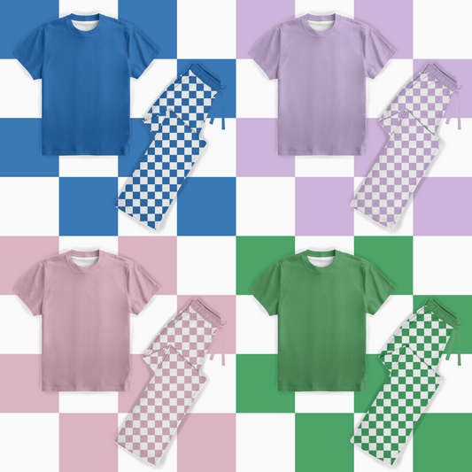 Preorder| Solid Checks Dad Set