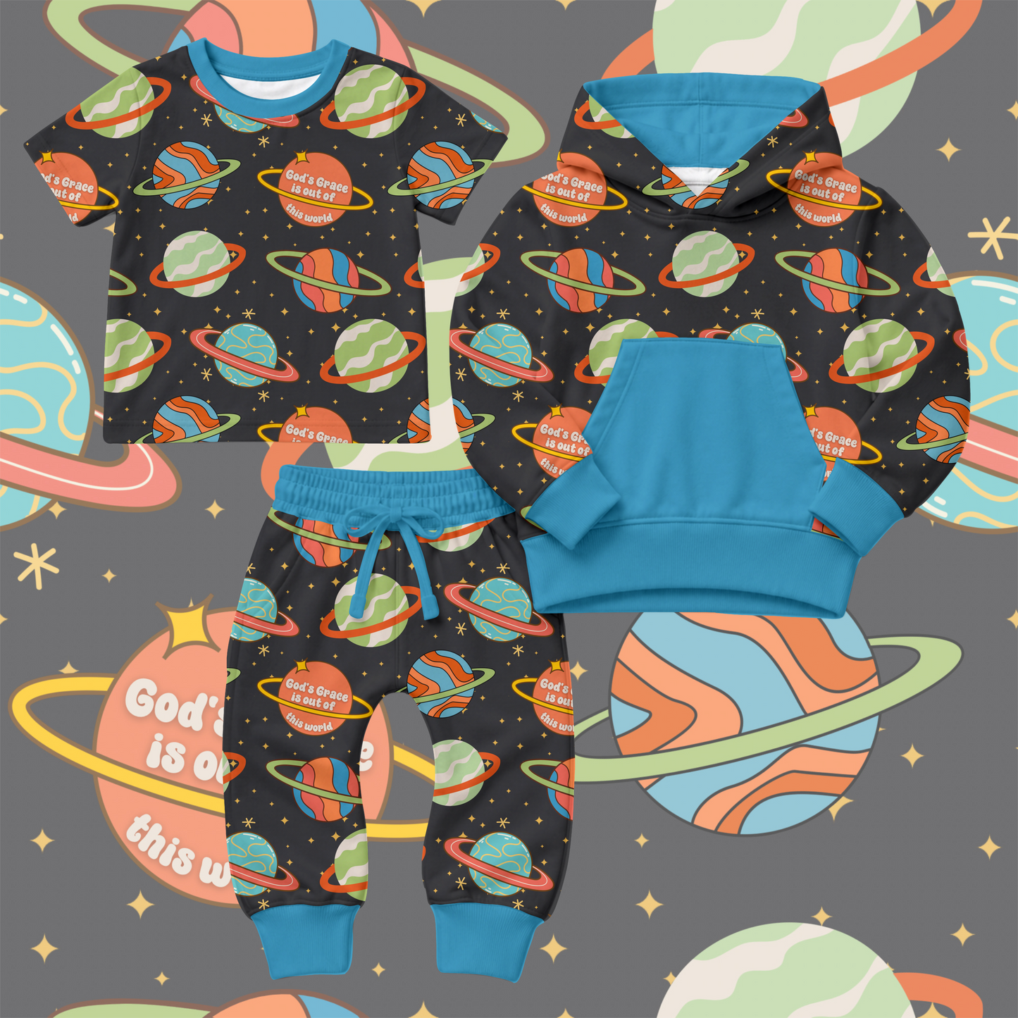 God's Grace Blue: Kids Styles